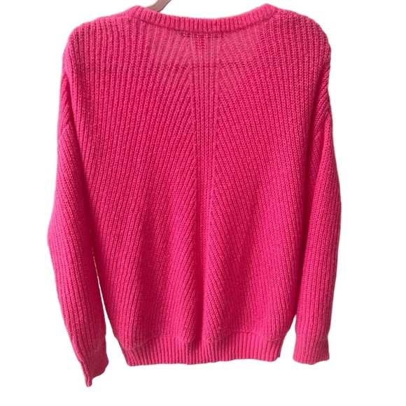 Lilly Pulitzer Kasmina Womens M Pink Isle V-Neck Knit Sweater Preppy Resort - Picture 3 of 6